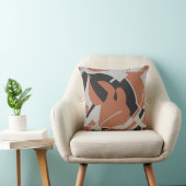 錆オレンジグレーブラックはっきりした旋回抽象芸術アート クッション (椅子)