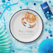 錆オレンジサンド沿岸カ航海のニ結婚ズ ペーパープレート (パーティー)