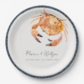 錆オレンジサンド沿岸カ航海のニ結婚ズ ペーパープレート (正面)