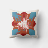 錆オレンジブルーレッド抽象芸術フローラ様デザイン クッション (裏面)