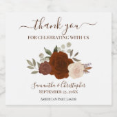 錆オレンジボエレガントホバラズ結婚サンキュー ビールラベル (シングルラベル)