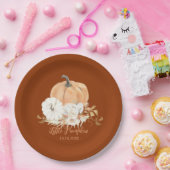 錆オレンジリトルカボチャ赤ちゃんシャワー ペーパープレート (パーティー)