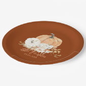 錆オレンジリトルカボチャ赤ちゃんシャワー ペーパープレート (アングル)