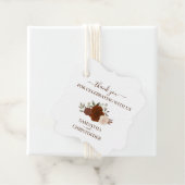 錆オレンジ秋のバラエレガントな結婚式ありがとう フェイバータグ (インサイチュ)