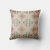 錆グリーングレー南西部の部族パターン クッション (裏面)