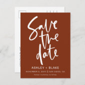 錆シンプルび手書き書記日付を保存 案内ポストカード (正面/裏面)