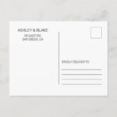 錆シンプルび手書き書記日付を保存 案内ポストカード (裏面)