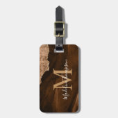 錆スタイリッシュ金ゴールドアゲートモノグラム ラゲッジタグ (正面縦)