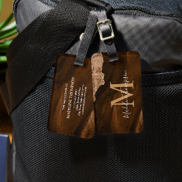 錆スタイリッシュ金ゴールドアゲートモノグラム ラゲッジタグ