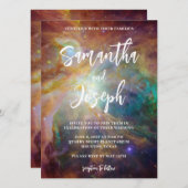 錆ティール(緑がかった色)オリオンネブラプラネタリウム結婚ズ 招待状 (正面/裏面)