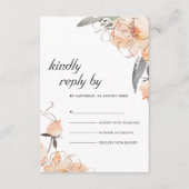 錆テラコッタウォータカラーフローラ結婚式RSVP エンクロージャーカード (正面)