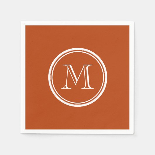 錆ハイエンドカラーモノグラムイニシャル スタンダードカクテルナプキン (正面)