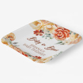 錆ベージュフローラ男女兼用ベビーシャワー ペーパープレート (傾斜あり)