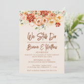 錆ベージュフローラ結婚の誓いの更新 招待状 (スタンド正面)