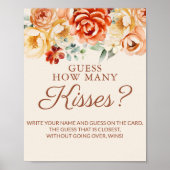 錆ベージュブライダルシャワー推測キスゲーム ポスター (正面)