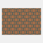 錆モダンと青の幾何学的パターンをリンク ラッピングペーパーシート (正面2)