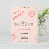 錆モダン手引き婚約パーティ招待状 招待状 (スタンド正面)