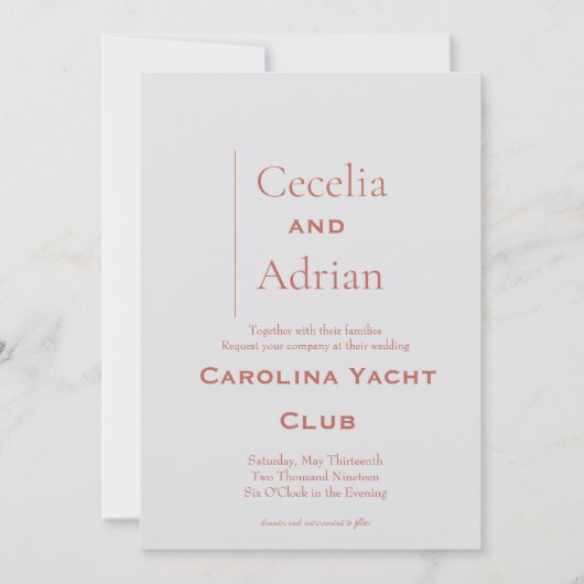 錆モダン結婚式招待状 招待状 (正面)