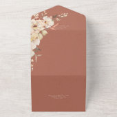 錆ヴィンテージクリームフローラQRコード オールインワン招待状 (外側)