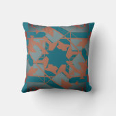 錆石板ブルーティール（緑がかった色）地中海のフローラデザイン クッション (裏面)