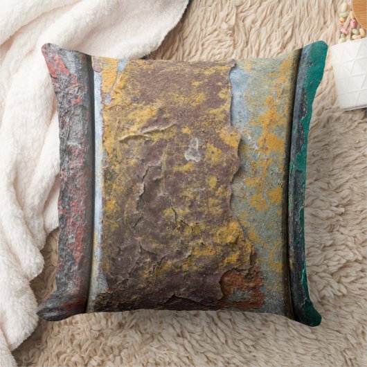 錆素朴びた金属に絵を描の付いた食感 クッション (ブランケット)