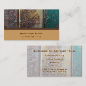 錆素朴びた金属に絵を描の付いた食感 名刺 (正面/裏面)