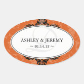 錆結婚式の引き出物ステッカー 楕円形シール (正面)