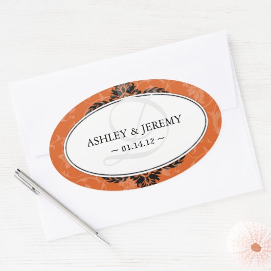 錆結婚式の引き出物ステッカー 楕円形シール (封筒)