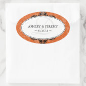 錆結婚式の引き出物ステッカー 楕円形シール (バッグ)