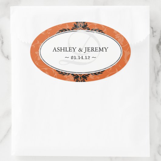 錆結婚式の引き出物ステッカー 楕円形シール (バッグ)