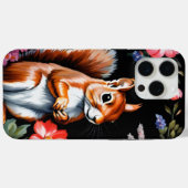 錆色のリス ダークコテージコア フラワー柄 スマホケース Case-Mate iPhoneケース (裏面 (横))