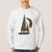 錆色の帆船ロングTシャツ Tシャツ (正面)