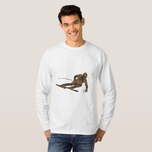 錆色 スキー ロングTシャツ Tシャツ (正面フル)