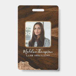 錆金ゴールド瑪瑙マーブルビジネス会社ID バッジ