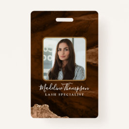 錆金ゴールド瑪瑙マーブルビジネス会社ID バッジ