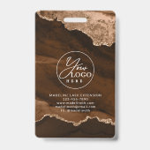 錆金ゴールド瑪瑙マーブルビジネス会社ID バッジ (裏面)