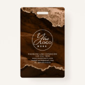 錆金ゴールド瑪瑙マーブルビジネス会社ID バッジ (裏面)