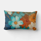 錆、ピンク、ターコイズフローラ ランバークッション (裏面)