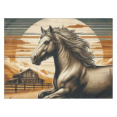 錆/ヴィンテージ馬/西部 テーブルクロス (正面(横))