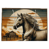 錆/ヴィンテージ馬/西部 ラージペーパーバッグ (裏面)