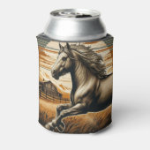 錆/ヴィンテージ馬/西部 缶クーラー (缶裏面)