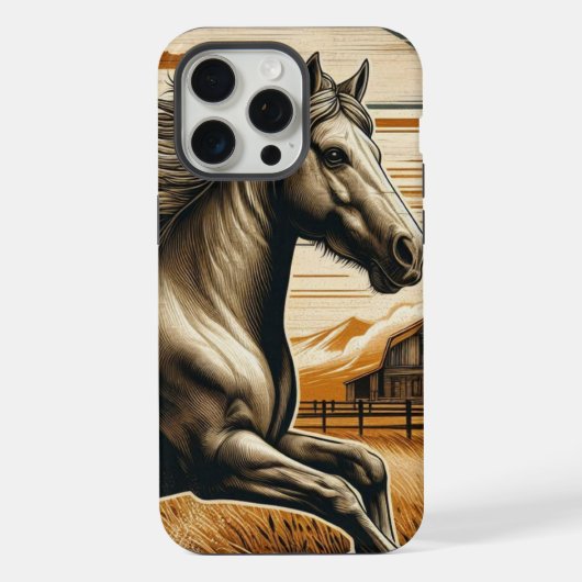 錆/ヴィンテージ馬/西部 iPhoneケース (裏面)