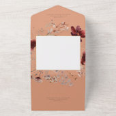 錆&焦げたオレンジ色の野草フローラnoディナー オールインワン招待状 (外側)