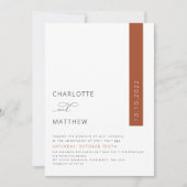 錆、焦げオレンジ、秋ミニマル結婚ズ 招待状 (正面)