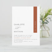 錆、焦げオレンジ、秋ミニマル結婚ズ 招待状 (スタンド正面)