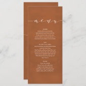 錆+白エレガント水色絵を描結婚の メニュー (正面/裏面)