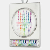 錐体細胞棒細胞と網膜の双極ニューロン シルバープレートバナーオーナメント (左)