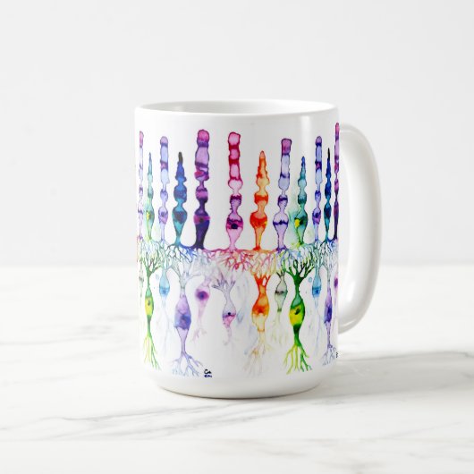 錐体細胞棒細胞と網膜の双極性ニューロン コーヒーマグカップ (正面右)