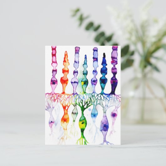 錐体細胞棒細胞と網膜の双極性ニューロン ポストカード (スタンド正面)