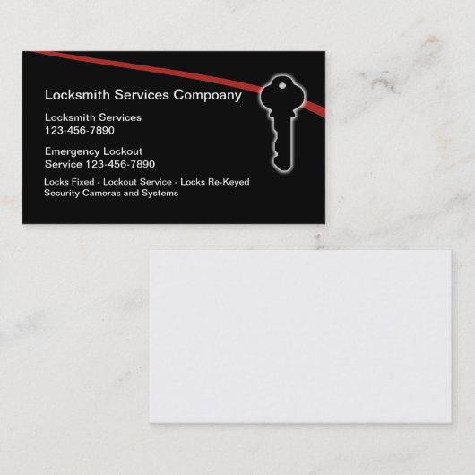 錠前屋のモダンな名刺 名刺 (正面/裏面)